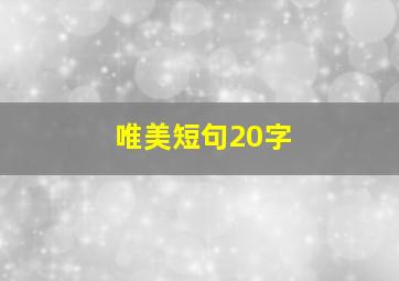 唯美短句20字