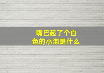 嘴巴起了个白色的小泡是什么