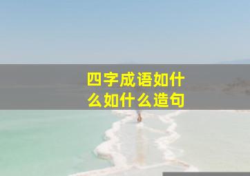 四字成语如什么如什么造句