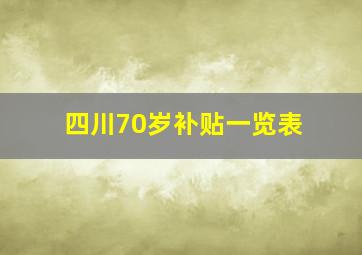 四川70岁补贴一览表