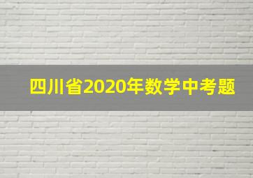 四川省2020年数学中考题