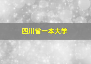 四川省一本大学