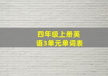 四年级上册英语3单元单词表