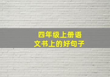 四年级上册语文书上的好句子