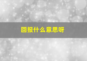 回报什么意思呀