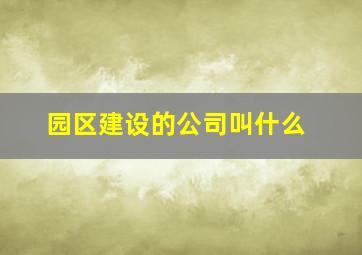 园区建设的公司叫什么