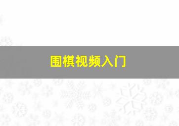 围棋视频入门