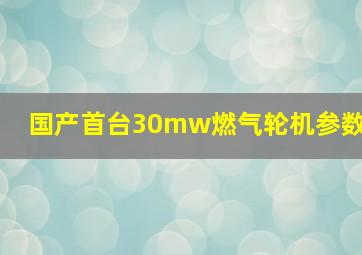 国产首台30mw燃气轮机参数