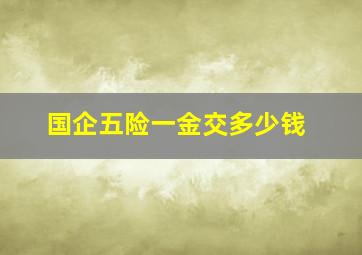 国企五险一金交多少钱