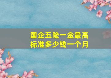 国企五险一金最高标准多少钱一个月