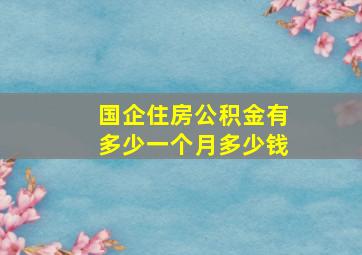 国企住房公积金有多少一个月多少钱