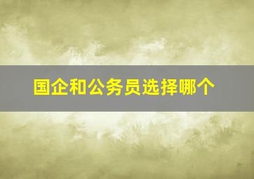 国企和公务员选择哪个