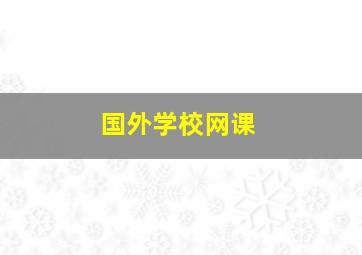 国外学校网课