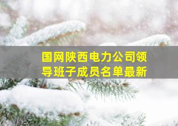 国网陕西电力公司领导班子成员名单最新