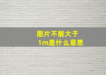 图片不能大于1m是什么意思