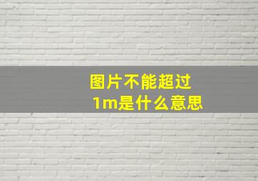 图片不能超过1m是什么意思