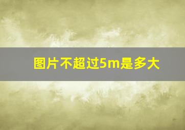 图片不超过5m是多大