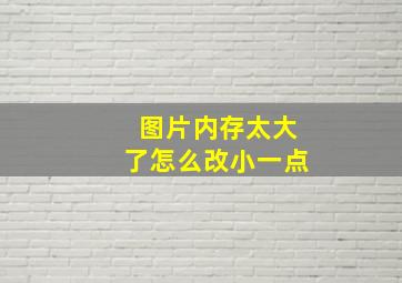 图片内存太大了怎么改小一点