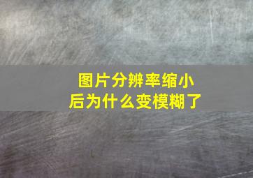 图片分辨率缩小后为什么变模糊了