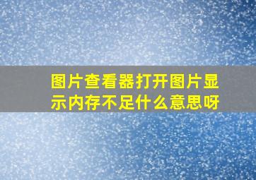 图片查看器打开图片显示内存不足什么意思呀