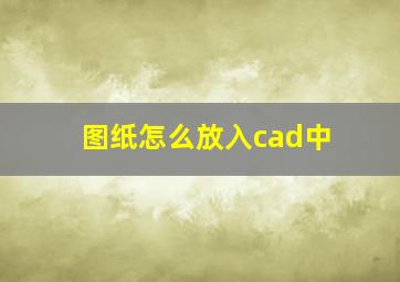 图纸怎么放入cad中