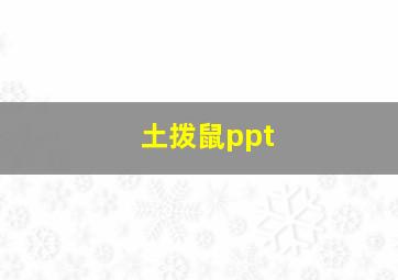 土拨鼠ppt