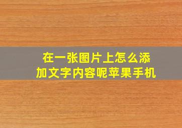 在一张图片上怎么添加文字内容呢苹果手机