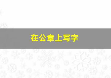 在公章上写字