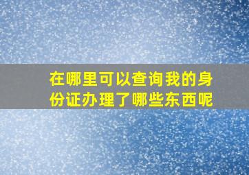 在哪里可以查询我的身份证办理了哪些东西呢