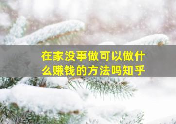 在家没事做可以做什么赚钱的方法吗知乎