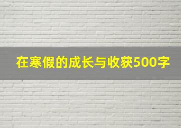 在寒假的成长与收获500字