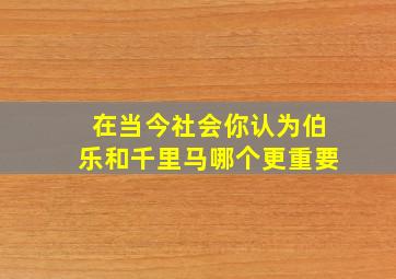 在当今社会你认为伯乐和千里马哪个更重要