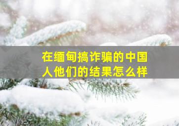 在缅甸搞诈骗的中国人他们的结果怎么样