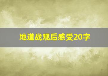 地道战观后感受20字