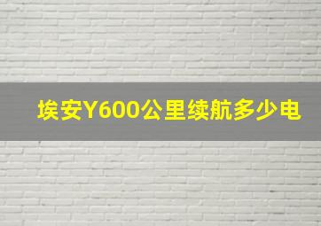 埃安Y600公里续航多少电