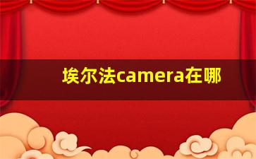 埃尔法camera在哪