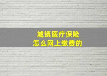 城镇医疗保险怎么网上缴费的