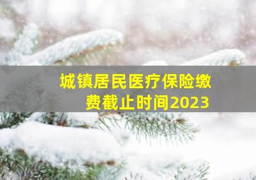 城镇居民医疗保险缴费截止时间2023