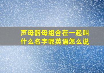 声母韵母组合在一起叫什么名字呢英语怎么说