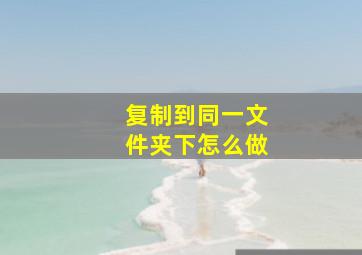 复制到同一文件夹下怎么做