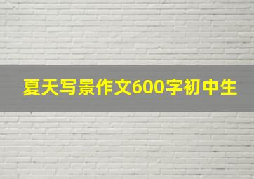 夏天写景作文600字初中生