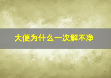 大便为什么一次解不净