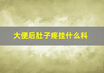 大便后肚子疼挂什么科