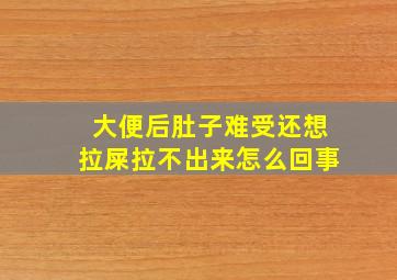 大便后肚子难受还想拉屎拉不出来怎么回事