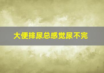 大便排尿总感觉尿不完