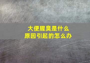 大便腥臭是什么原因引起的怎么办