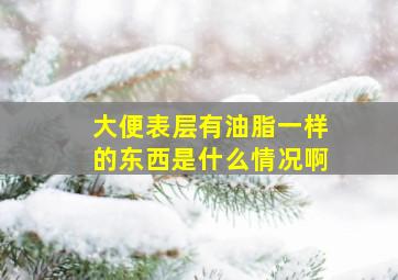 大便表层有油脂一样的东西是什么情况啊