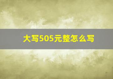 大写505元整怎么写