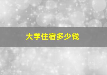 大学住宿多少钱