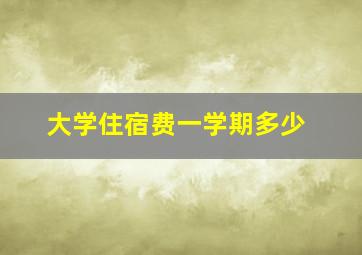 大学住宿费一学期多少